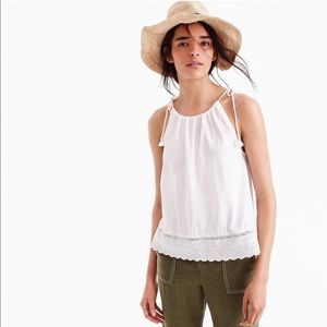 NWT J.Crew • Tie-Strap Eyelet Trim Cami